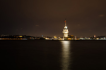 Fototapeta na wymiar Maiden's Tower (Kızkulusi) on the Bosphorus in Istanbul, Turkey