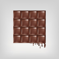 chocolate bar isolated vector flat design
