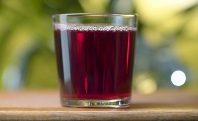 Red juice in the glass