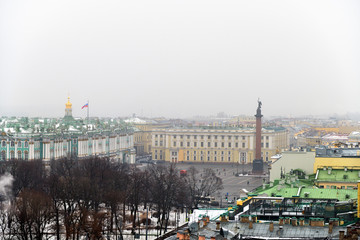 Saint Petersburg. Russia. Palace Square view in winter