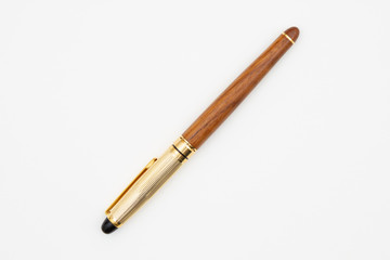 Elegant business brown and gold wood ballpoint pen