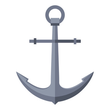 Illustration of ship anchor. Nautical symbol icon.