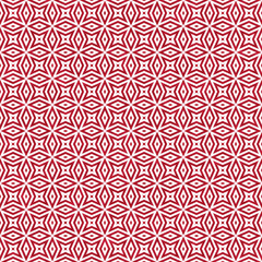 Red and white star burst abstract geometric seamless textured pattern background