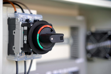 Auto Breaker Operating Handle on control box of automation machine
