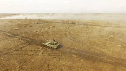 Tank company drills,T-64 tank on the battlefield