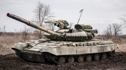 Tank company drills,T-64 tank on the battlefield