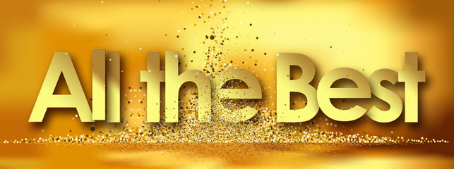 All the Best in golden stars background