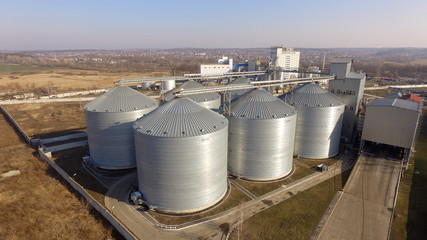 corn grain elevator in eastern Colorado - aerial view
