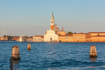 Fototapeta premium Giudecca Canal of the island of San Georgio Maggiore, campanile and church