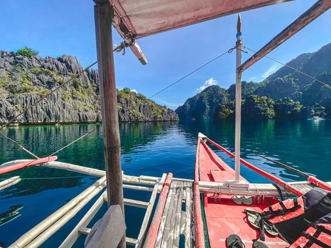 Paraw boat in Coron island in Palawan, Philippines