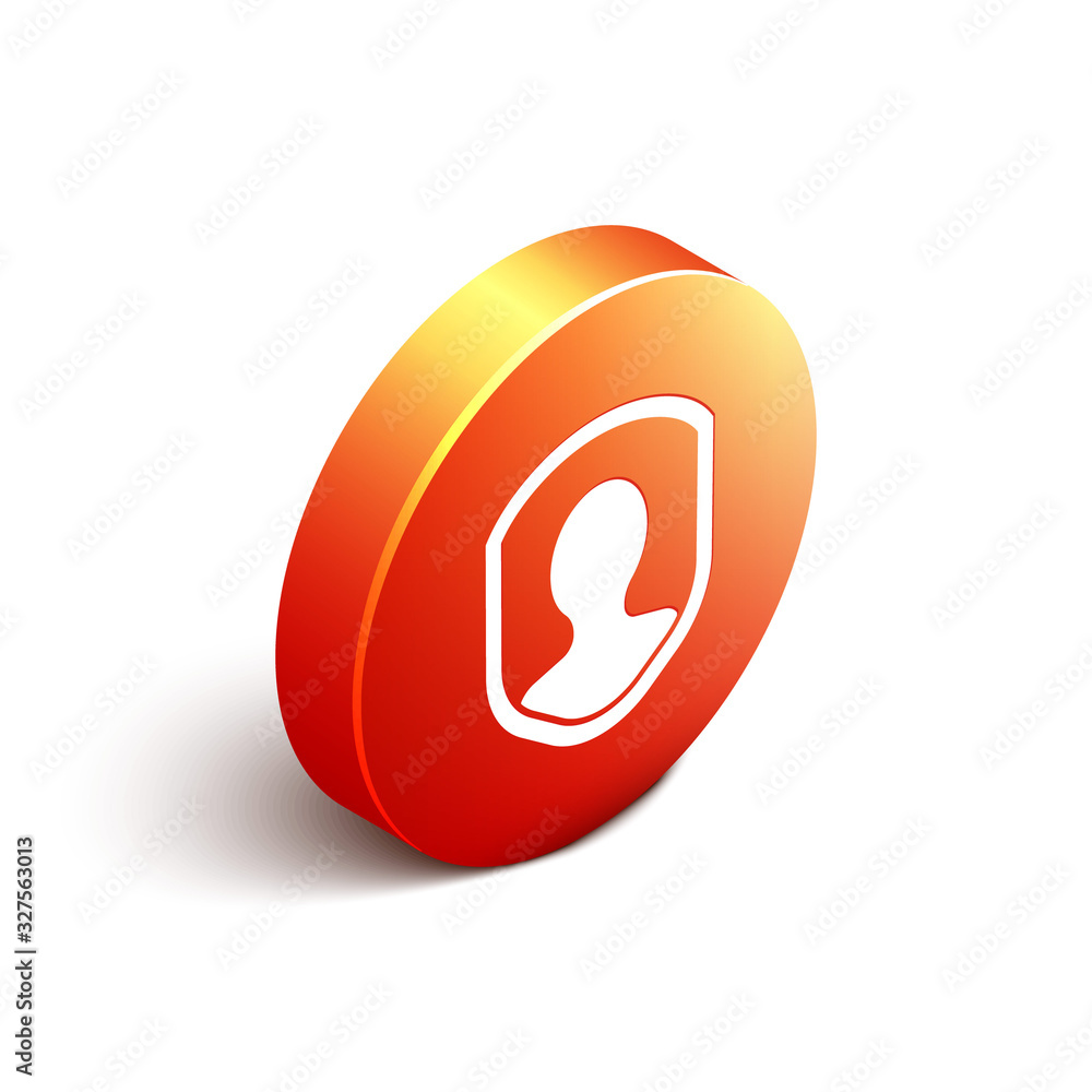 Poster isometric user protection icon isolated on white background. secure user login, password protected, 