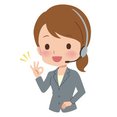 ビジネスウーマン　オペレーター　イラスト