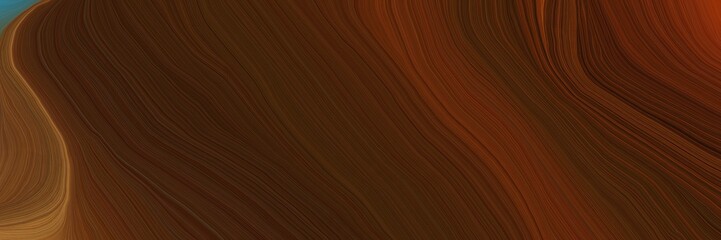 landscape banner with waves. smooth swirl waves background illustration with very dark red, saddle brown and sienna color