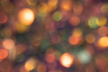 Beautiful bokeh in dark blurry background at night.