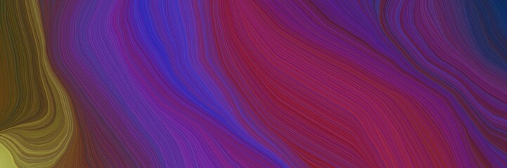 Obraz premium futuristic background banner with old mauve, dark slate blue and chocolate color. modern soft curvy waves background illustration