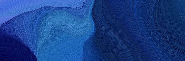 dynamic futuristic banner. abstract waves illustration with midnight blue, royal blue and strong blue color