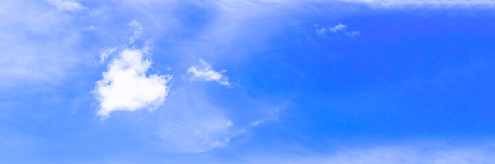 The heart cloud on blue sky background. Valentines day concept. Place for text. Banner.