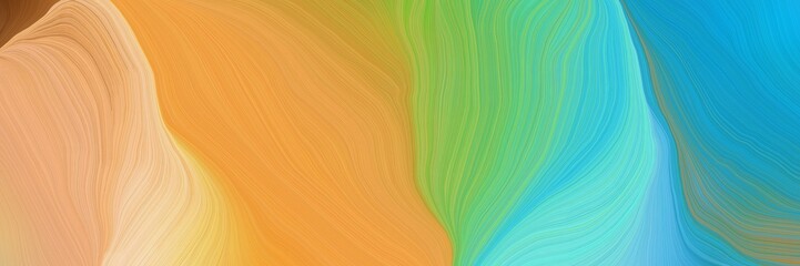 dynamic futuristic banner. contemporary waves illustration with dark khaki, light sea green and sandy brown color