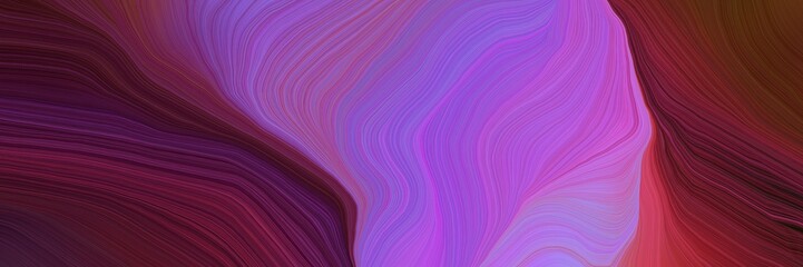 Fototapeta premium landscape banner with waves. modern soft swirl waves background illustration with medium orchid, dark pink and antique fuchsia color