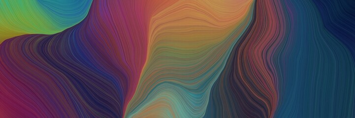 landscape banner with waves. modern soft swirl waves background design with dark slate gray, very dark violet and moderate red color