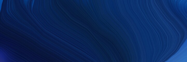 creative banner with very dark blue, midnight blue and strong blue color. smooth swirl waves background design