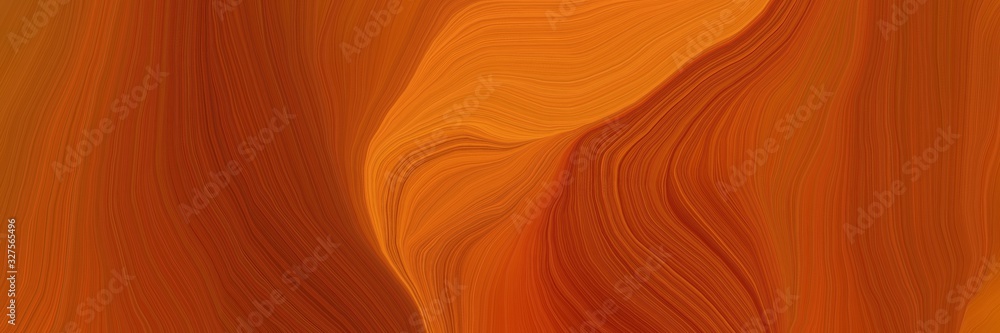 Poster dynamic futuristic banner. elegant curvy swirl waves background design with saddle brown, coffee and