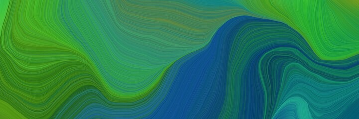 landscape orientation graphic with waves. curvy background design with sea green, teal green and forest green color
