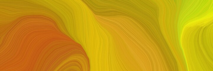 landscape orientation graphic with waves. curvy background design with golden rod, coffee and gold color