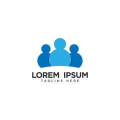 Human social, unity, together, connection, relation logo design template.