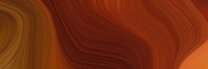 futuristic banner background with chocolate, coffee and saddle brown color. modern curvy waves background illustration © Eigens