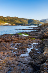 Fototapeta na wymiar Rocky coast line on El Port de la Selva,Costa Brava,Spain
