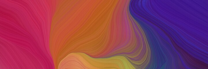Fototapeta premium futuristic banner background with moderate red, dark slate blue and peru color. modern waves background illustration