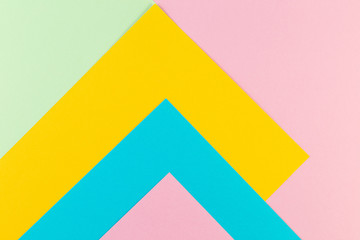 Geometry background minimal concept. Multicolored paper. Creative flat layout with copy space.