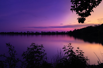 Sunrise in countryside of Czech Bohemia region