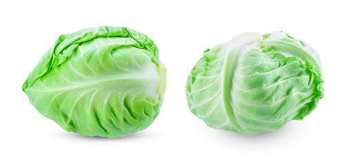 Fototapeta premium Fresh cabbage on white background.