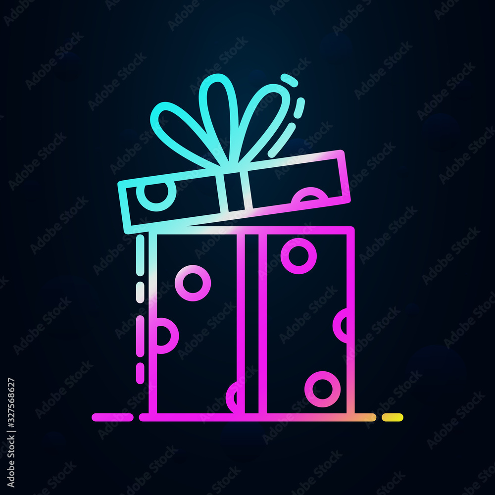 Poster gift box in nolan style icon. simple thin line, outline vector of birthday icons for ui and ux, webs