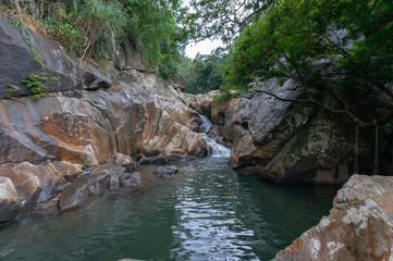 Naklejka premium Swing at park, Vietnam, Ba Ho waterfall