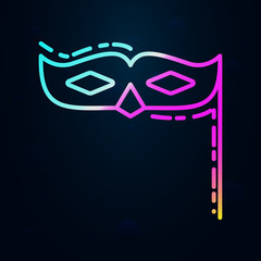 mask in nolan style icon. Simple thin line, outline vector of birthday icons for ui and ux, website or mobile application