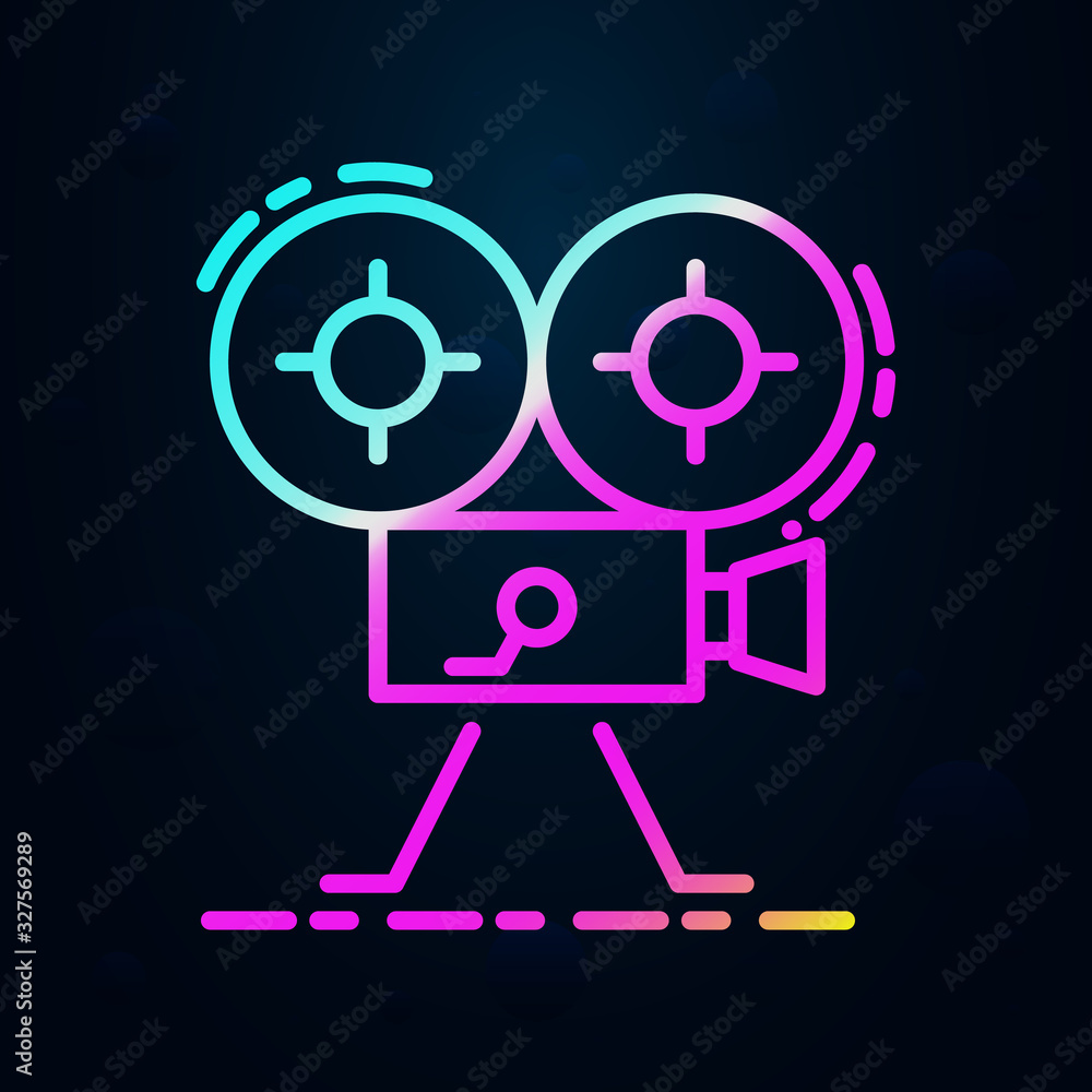 Poster camera in nolan style icon. simple thin line, outline vector of birthday icons for ui and ux, websit