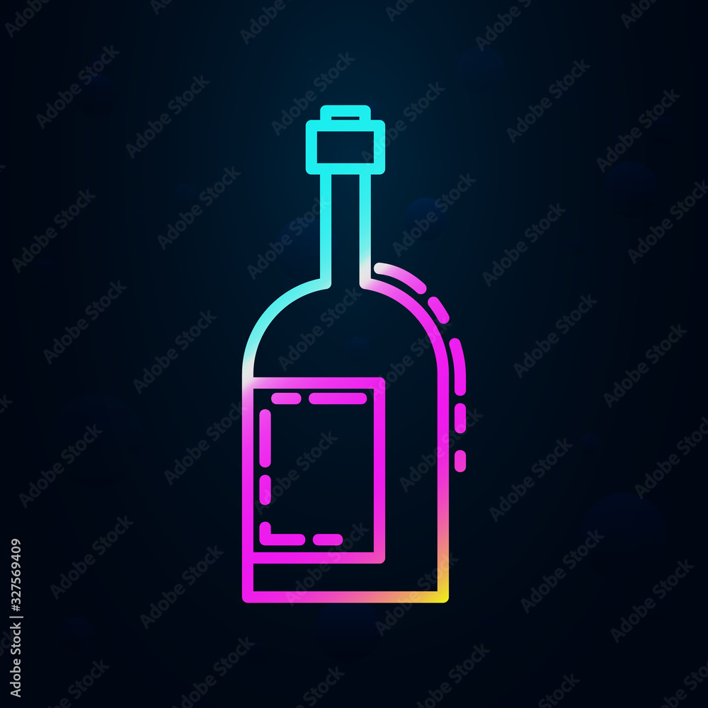 Poster bottle of alcohol in nolan style icon. Simple thin line, outline vector of birthday icons for ui and ux, website or mobile application