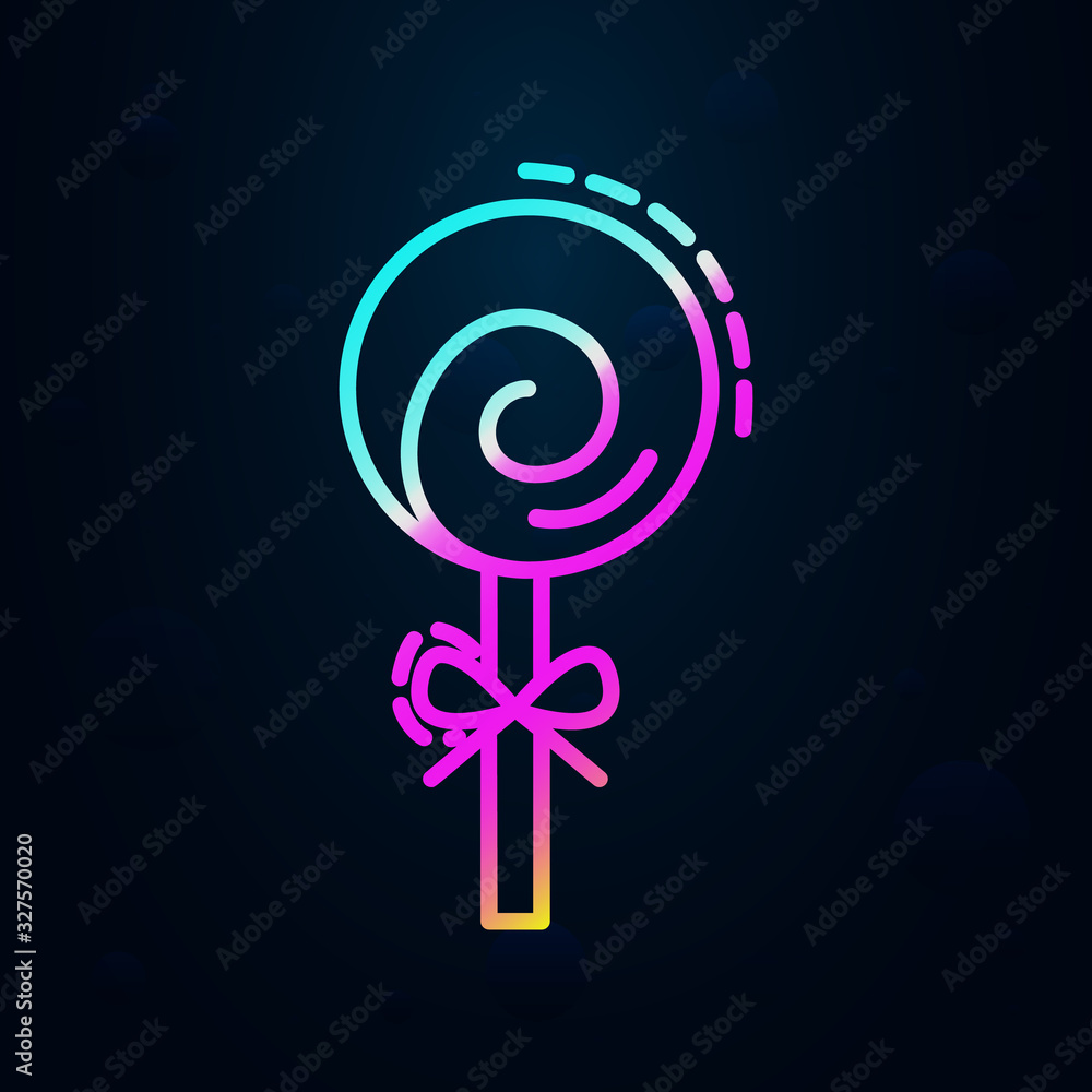 Poster lollipop in nolan style icon. simple thin line, outline vector of birthday icons for ui and ux, webs