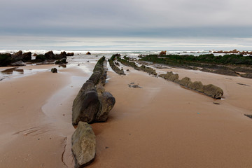 rocky beach in the basque country