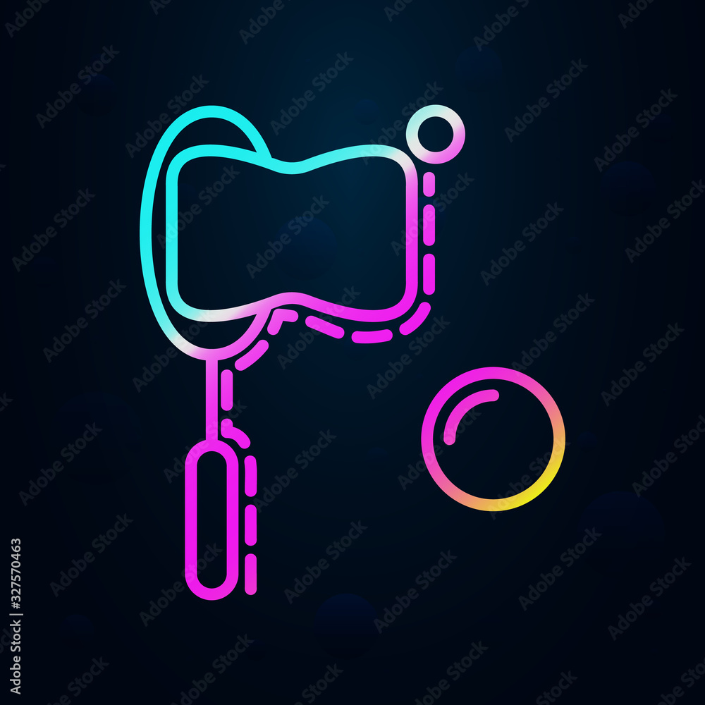 Poster soap bubbles in nolan style icon. simple thin line, outline vector of birthday icons for ui and ux, 