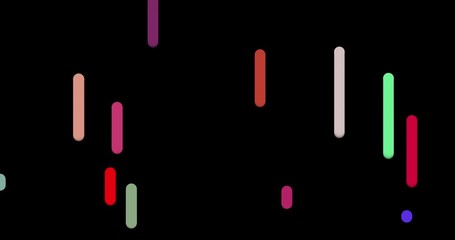 Abstract background with colorful flat element in line. Rounded geometric element flows from circle to line in background animation. Creative design 80's and 90's inspired. Neon Dots and lines moving - Powered by Adobe