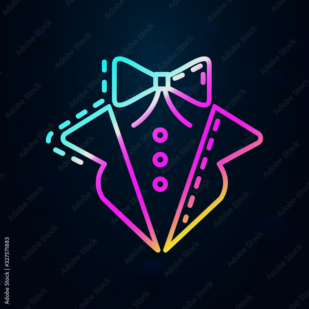 Poster the tuxedo in nolan style icon. simple thin line, outline vector of birthday icons for ui and ux, we