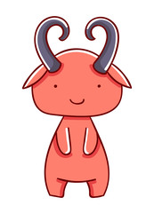 Cartoon character kawaii monster cute hand drawn isolated on white background