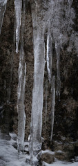 Fototapeta na wymiar Eiszapfen auf Fels