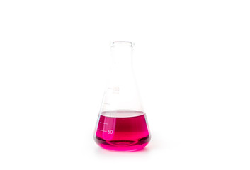 red liquid in glass beaker