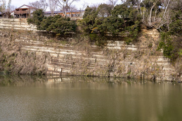 冬の亀山湖　千葉県君津市　日本