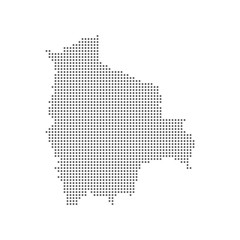 Bolivia map dot polka dotted pixel particle.